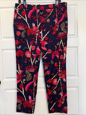 RARE Trina Turk peacock Floral Print Women Pants Size 10